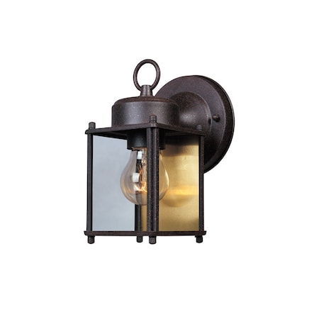 Designers Fountain Preston 8in Rustic Patina 1-Light Outdoor Line Voltage Porch Lamp, Bulb Not Included 1161-RP